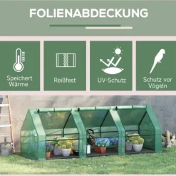 Folieväxthus/drivbänk 270x90x90 cm, grön – för tomater & plantor