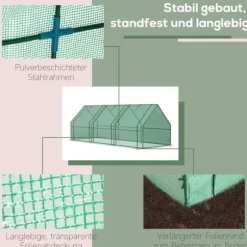 Folieväxthus/drivbänk 270x90x90 cm, grön – för tomater & plantor