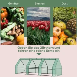 Folieväxthus/drivbänk 270x90x90 cm, grön – för tomater & plantor