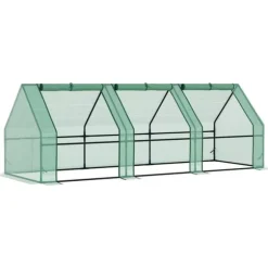 Folieväxthus/drivbänk 270x90x90 cm, grön – för tomater & plantor