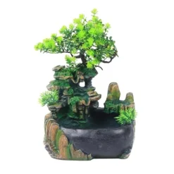 Fontän, Dekorativ Resin Design, Inomhusbruk,28 x 15 x 20cm, grön