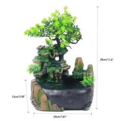 Fontän, Dekorativ Resin Design, Inomhusbruk,28 x 15 x 20cm, grön