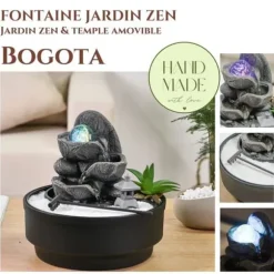 Fontän Trädgård Zen - Zen'Light - Bogota - LED-belysning - Avslappnande atmosfär - 21x21x21 cm