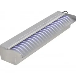 Fontäner - Rektangulärt Vattenfall Poolfontän med LEDs i rostfritt stål 45 cm