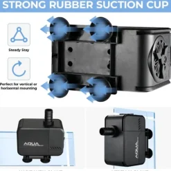 Fontänpump - Nedsänkbar vattenpump - 45 W - 3000 L/h - 2,3 m kabel - 3 munstycken - Mörkgrå