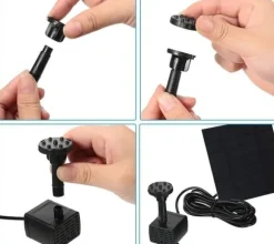 Fontän,Solcellsfontän,Utomhus solcellsdriven fontänpump 2,5W med filter, lämplig för trädgård, fågelbad och dammar