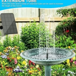 Fontän,Solcellsfontän,Utomhus solcellsdriven fontänpump 2,5W med filter, lämplig för trädgård, fågelbad och dammar