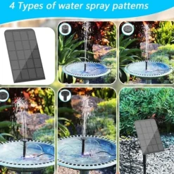 Fontän,Solcellsfontän,Utomhus solcellsdriven fontänpump 2,5W med filter, lämplig för trädgård, fågelbad och dammar