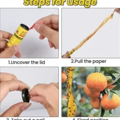 ForHome 32 stycken pappersflugfångare, pappersflugdödare, klibbigt flugpapper, klibbiga revbensfällor i rulle D268