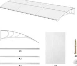 Framdörrsöverdrag, Regn- och snöskydd, UV-skydd, 270x98.5 vit
