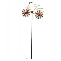 Färgglad cykelträdgårdsdekoration på stång