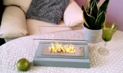 Fristående biokamin 36 x 18 x 22 cm Home Grå strukturmatt