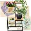 Fristående blomställning för blommor och växter, 4 nivåer, metall, rustik, 76 cm