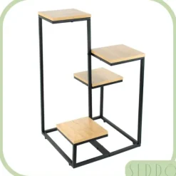 Fristående blomställning för blommor och växter, 4 nivåer, metall, rustik, 76 cm