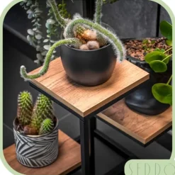 Fristående blomställning för blommor och växter, 4 nivåer, metall, rustik, 76 cm