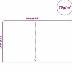 Frostskyddsöverdrag för växter - vidaXL - 20x1,6 m - Beige - Non-woven tyg - UV-beständig