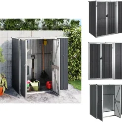Förråd & Redskapsbodar - Living Trädgårdsskjul antracit 161x89x161 cm galvaniserat stål