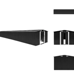 Förråd & Redskapsbodar - Living Trädgårdsskjul antracit 257x990x181 cm galvaniserat stål