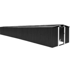 Förråd & Redskapsbodar - Living Trädgårdsskjul antracit 257x990x181 cm galvaniserat stål