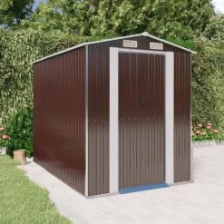 Förråd & Redskapsbodar - Living Trädgårdsskjul mörkbrun 192x274x223 cm galvaniserat stål