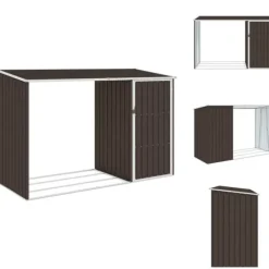 Förråd & Redskapsbodar - Living Vedskjul brun 245x98x159 cm galvaniserat stål