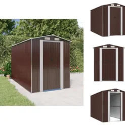 Förråd & Redskapsbodar - Living Trädgårdsskjul mörkbrun 192x357x223 cm galvaniserat stål