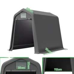 Förråd, Vattentätt PE-material, Rullportdesign,245x183x217cm