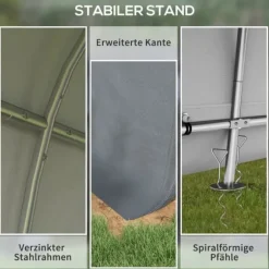 Förrådstält 3×3 m UV-skydd vattenavvisande, stål/PE, grå, två rullportar
