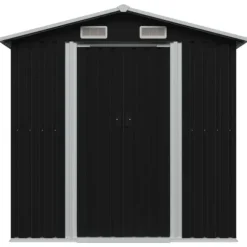 Förvaringsbod antracit stål 204x132x186 cm - Trädgårdsskjul - Trädgårdsbod - Home & Living