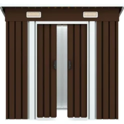 Förvaringsbod brun 194x121x181 cm stål