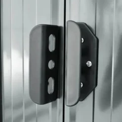 Förvaringsbod i galvaniserad metall - Uteförråd för redskap | Färg: Grå | Storlek: 204x132x186 cm