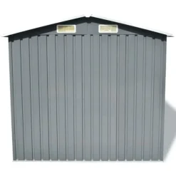 Förvaringsbod i metall grå 204x132x186 cm