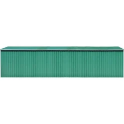 Förvaringsskjul i galvaniserat stål - Hållbart trädgårdsskjul | Färg: Grön | Storlek: 257x779x181 cm