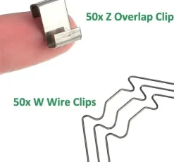 Fästklämmor för värmehus glasplatta 100-Piece Silver