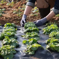 5FTx250FT Premium kraftig ogräsbarriär, 5OZ geotextil, hög permeabilitet för effektiv ogräsbekämpning och landskap.