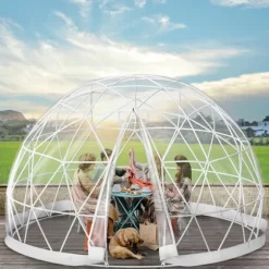 9,5ftx9,5ftx5,8ft genomskinligt bubbeltält med ventilation, högkvalitativa material, stort inre utrymme, vindtät, vattentät, bra stabilitet