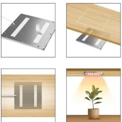 Fyrhuvuds LED Växtlampa Takmonterad med Timer & Dimbar Fullspektrum för Optimal Växttillväxt