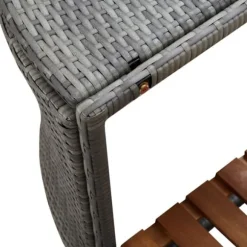 Fyrkantig poolkant i grå konstrotting - Lyxig badtunsaccessoar | Storlek: 268x268x55 cm