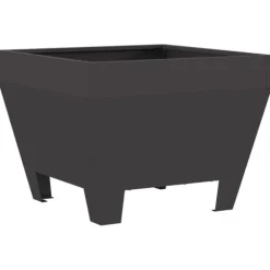 Fyrkantig vedeldad eldstad i stål - Modern utomhusvärmare | Färg: Svart | Storlek: 50x50x30 cm