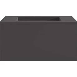 Fyrkantig vedeldad utomhuseldstad i svart stål | Storlek: 60x60x30 cm