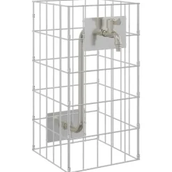 Gabion Säule med Vattenkran 50x25x25 cm - Rostfritt Stål | Färg: Silver | Storlek: 50x25x25 cm