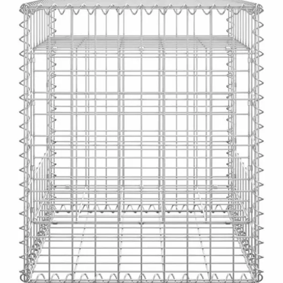 Gabionkorg - Stolpform för trädgårdsdekoration | Storlek: 50x50x60 cm | Material: Järn
