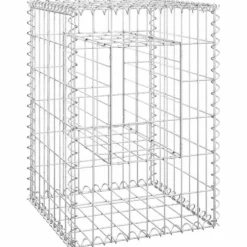 Gabionkorgar 2 st stolpformade - Dekorativa trädgårdskorgar | Storlek: 40x40x60 cm | Färg: Järn