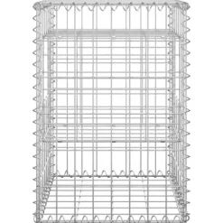Gabionkorgar 2 st stolpformade - Dekorativa trädgårdskorgar | Storlek: 40x40x60 cm | Färg: Järn