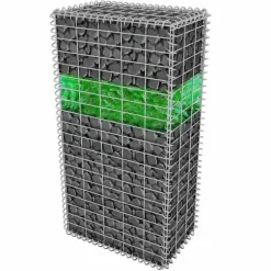 Gabionsten av glas - Prydnadsstenar för trädgård och dekoration | Färg: Grön | Storlek: 60-120 mm | Vikt: 25 kg