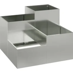 Galvaniserad planteringslåda för utomhusbruk | Storlek: 100x100x60 cm | Färg: Silver