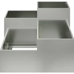 Galvaniserad planteringslåda för utomhusbruk | Storlek: 100x100x60 cm | Färg: Silver