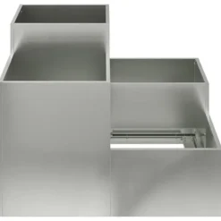 Galvaniserad planteringslåda för utomhusbruk | Storlek: 100x100x60 cm | Färg: Silver