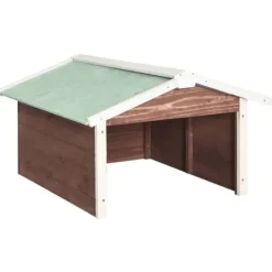 Garage för robotgräsklippare 72x87x50 cm mocca och vit granträ - Hus Till Robotgräsklippare - Garage Till Robotgräsklippare - Home & Living