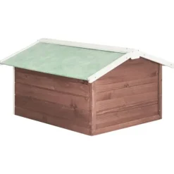 Garage för robotgräsklippare 72x87x50 cm mocca och vit granträ - Hus Till Robotgräsklippare - Garage Till Robotgräsklippare - Home & Living